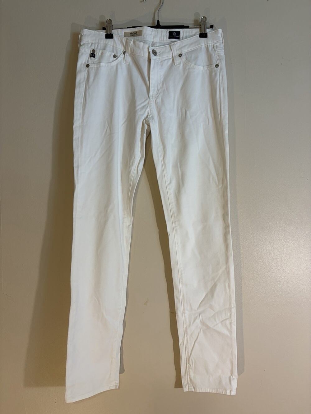 AG Adriano Goldschmied Jeans Womens 28 White The Stilt Cigarette Leg Made USA
